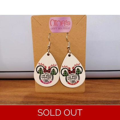 Disney Christmas Sublimated Teardrop Earrings Set